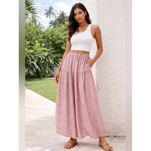 💖Halara High Waisted Pocket Wide‎ Leg Flowy Plaid
Casual Pants